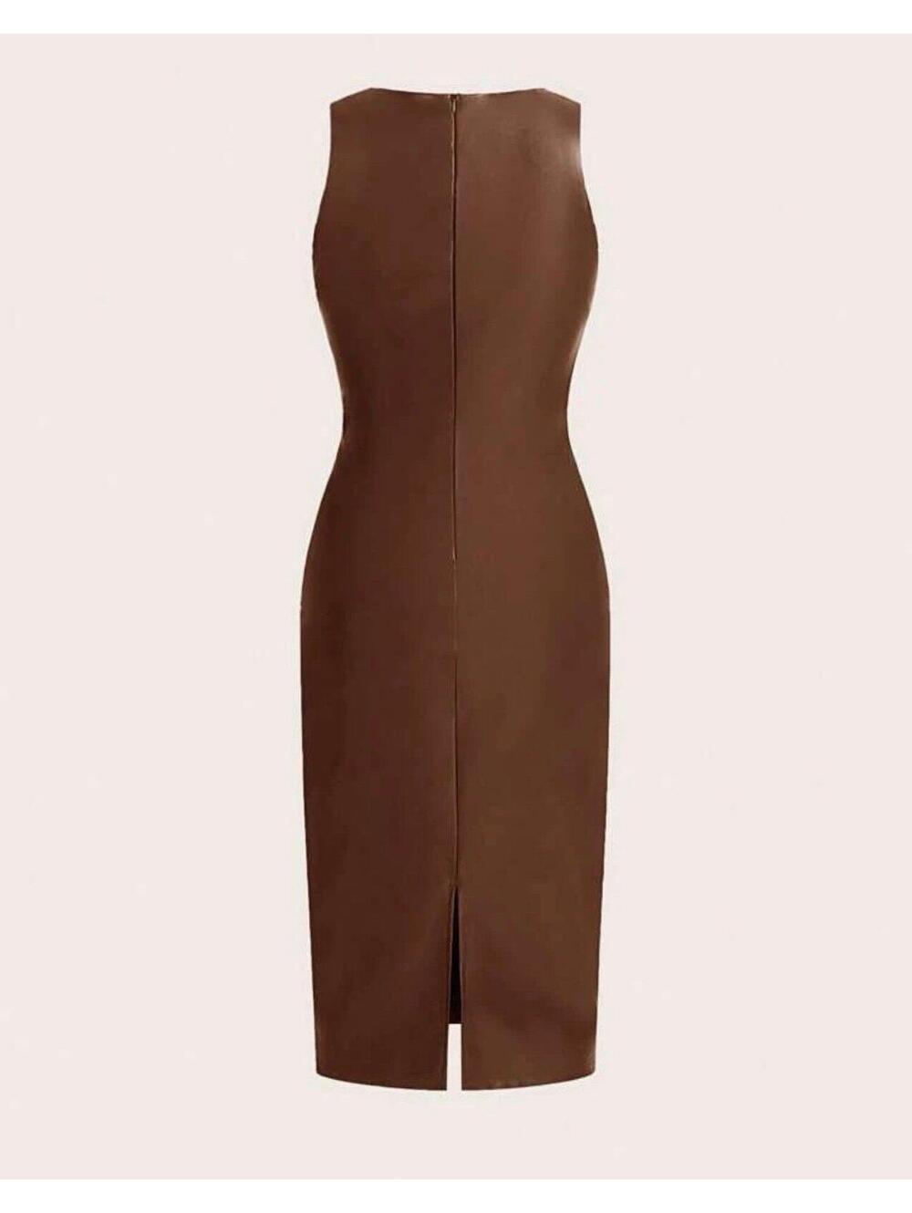 Brown fitted dress - Picture 5 of 5